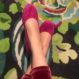 Pink suede ballet flats size 7.5, J.Crew.